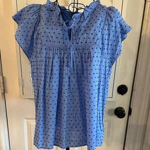 GAP Blue Blouse with Ruffle Details